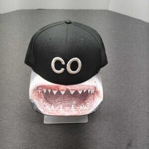 Lids CO Shark Mouth Snapback Baseball Cap One Size Black Adjustable Hat